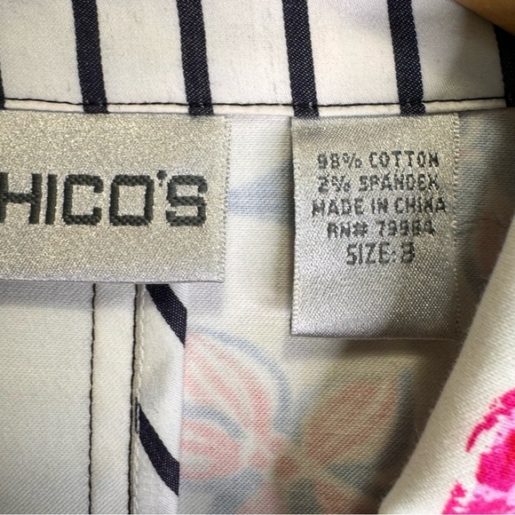 Chico's White Floral Colourful Jacket Size XL Feminine - Picture 7 of 10